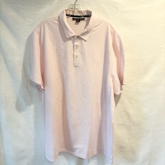 MICHAEL KORS Polo Shirt XXL Light Pink Classic Fit Logo Embroidered - Picture 1 of 5